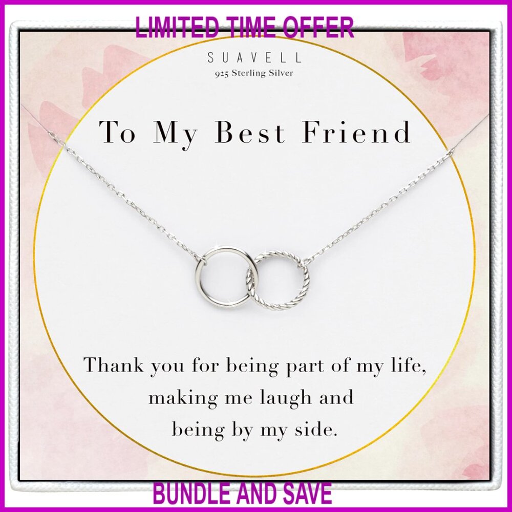 Sterling Silver Interlocking Circle Pendant Neckl… - image 1